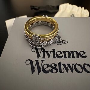 Vivienne Westwood crystal ring in gold
